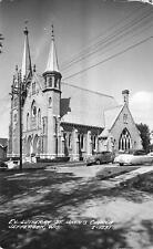 RPPC Ev. Lutheran St. Johns Church, Jefferson Wisconsin Real Photo Postcard picture