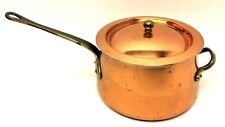 Unmarked Brass Copper Quality Cookware Skillet Cooking Pot Kitchenware Used 1QT picture