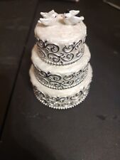 Cracker Barrel 3-Layer Wedding Cake Trinket Box NEW In Box picture