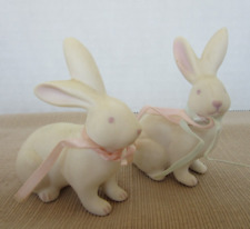 Sweet Pair of Vintage Midwest Taiwan Ceramic Bunny Rabbits picture