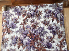 Antique French 1850 Lavender Lilacs Roses Floral Quilted Panel picture