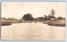 Monmouth Illinois IL Postcard RPPC Photo Bridge View River 1907 Posted Antique picture