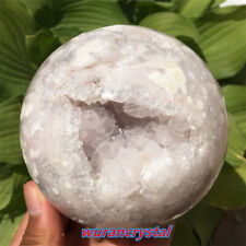 2.4LB Natural Agate geode ball crystal Quartz sphere 95mm reiki Decoration Gem picture