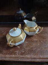 Vintage Z.S. & CO Bavaria Creamer And Sugar Bowl White Gold Exquisite Marked picture