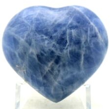 Incredible MEXICAN Blue CALCITE Gemstone HEART Carving Mineral Specimen Polished picture