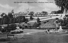 MACKINAC ISLAND, Michigan   MARQUETTE PARK-OLD FORT MACKINAC  1949 Postcard picture