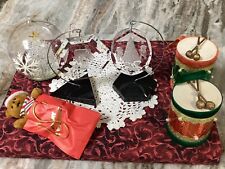 VTG Christmas Ornaments 1980’s-Lot Of 6-Acrylic, Blown Glass-Etc picture