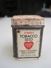 Vintage Coker's Pedigreed Seed Hartsville, SC ~ EMPTY Tobacco Seed Tin B7288 picture