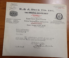 1925 Antique Document, R. & J. Dick Co., Passaic NJ, Dickbelt, Pardee Signed *5 picture