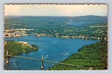 Bucksport ME-Maine, Aerial Fort Knox, Penobscot River, Vintage Souvenir Postcard picture