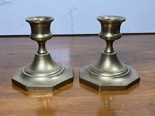 Pair of Small Vintage Brass Candlesticks Boho MCM Taper Candles picture