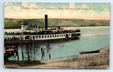 Steamer Penn Yan Grove Springs Lake Keuka  NY Ship Postcard Finger Lakes c.1905 picture