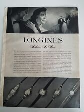 1958 Longines women's wristwatch vintage wrist watch fashions in time ad picture