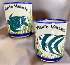 A. Mexico Puerto Vallarta Turtle and Fish Pottery Mugs picture