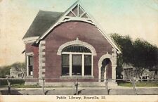Public Library Roseville Illinois IL c1910 Postcard picture