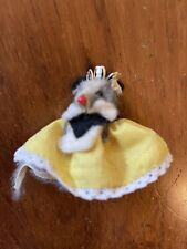 Real Fur Mouse Queen Or Princess w Gold Crown Vintage Toy picture