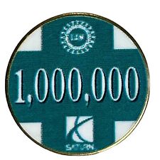 Green White 1,000,000 UAW Collectible Saturn Employee Advertisement Lapel Pin picture