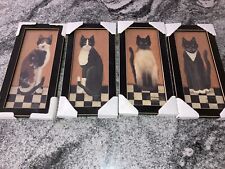 Complete Set of 4 Cindy Sampson COUNTRY CAT Framed Prints 1999 New picture
