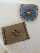 Vintage Antique Native American Arapaho Indian Beaded Coin Purses, Set of 2 picture