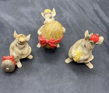 Lot Of 3 Charming Tails Silvestri Mice Mouse Nut Figurines *Read* picture