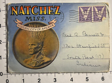 Historic Natchez Mississippi Antique 1945 Vintage Postcard Souvenir Folder picture