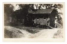 RPPC Infirmary Medical Building Car Trees Road AZO 1910-1930 Real Photo Postcard picture