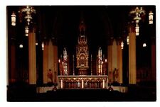 Notre Dame Indiana bronze altar Sacred Heart Church interior scarce postcard picture