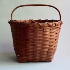 Antique New England Gathering Basket Bentwood Handle Primitive Folk Art Shaker picture