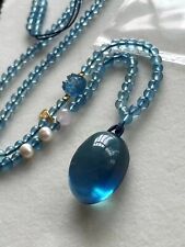 Genuine Natural Blue Aquamarine Pendant Gemstone Healing CrystalAAAAA picture
