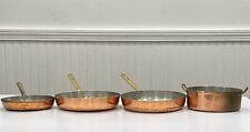 Set of 4 Vintage Tagus Copper Pans with Brass Handles Made in Portugal Pot picture