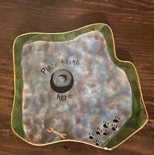 Blue Sky Clay Works Tea Light Base Plate 2003 Handpainted t-lite underplate picture