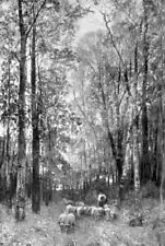 Oil Emil-Jacob-Schindler-Forest-Path-&-Sheeps-also-known-as-Waldweg-mit-Schafen picture