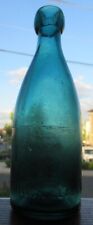 Teal Blue Green Iron Pontil Union Glass Works Mineral Water Blob Top Soda Bottle picture