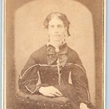c1870s Cute Serious Young Lady CdV Photo Card Antique Unidentified Unknown H4 picture
