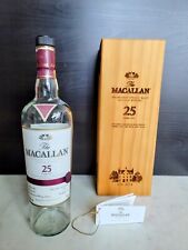Macallan 25yr Single Malt Scotch Whisky / Whiskey Empty Bottle & Wooden Box picture