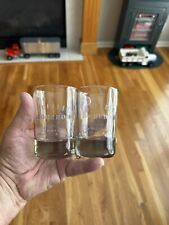 Set of 2 Bulleit Bourbon Frontier Whiskey Glass Embossed Logo Oval Heavy Weight picture