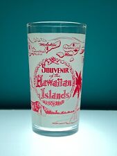 Vintage HAWAIIAN State Souvenir Frosted Glass, Red picture