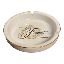 The Fairmont Hotels Vintage White Porcelain Gold Rim Ashtray picture