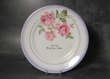 Kingsley, Iowa, IA - Antique Souvenir Plate with Rose Design picture