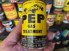VINTAGE~ FULL NOS~ PEP GAS TREATMENT W/ RACE CAR GRAPHIC~ 5OZ  1960’s COOL CAN picture