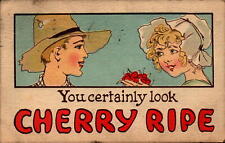 Vintage Postcard You Certainly Look Cherry Pie Romance Card 1914 Postmark picture