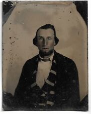 Tintype Photograph Portrait of Man Wearing Jacket and Vest picture