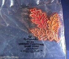 Hallmark PIN Thanksgiving Vintage LEAVES OAK ACORNS Holiday Brooch MIP picture