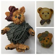 Lot of 3 Bears Teddy Bear Pins - Tangled Yarn Resin Pin Pinback Cute picture