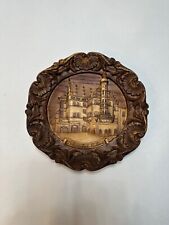 Vintage Schweinfurt Rathaus German Carved Wood Resin Collector Plate 9” picture