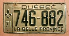 1971 LA BELLE PROVINCE QUEBEC CANADA AUTO  LICENSE PLATE 