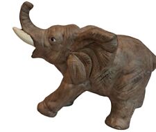 VTG Lefton 1989 07466 Elephant Figurine Standing Trunk Up Porcelain Pachyderm picture