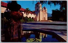 Vtg California CA Mission Santa Barbara Reflections View 1960s Card Postcard picture