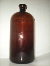 vtg Large Apothecary Glass Bottle Amber Brown 14