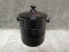 Vintage 1930's LE Smith Black Amethyst Ring Pattern Cookie Jar with Lid/Cover picture